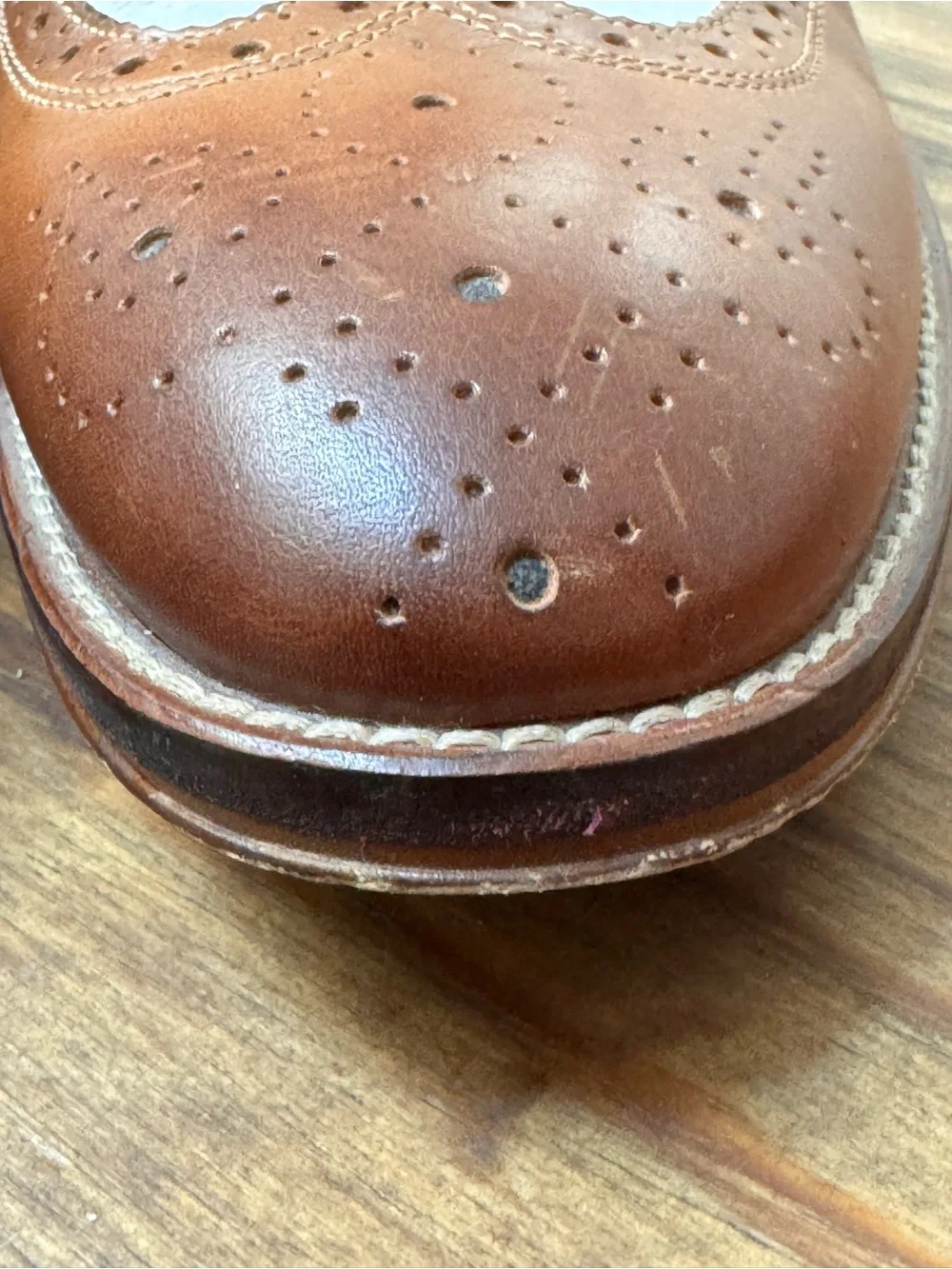 Johnston & Murphy Men's Wingtip Leather Oxford Dress Shoes Two Tone  Size 11.5
